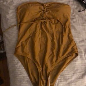 strapless one piece swim suit